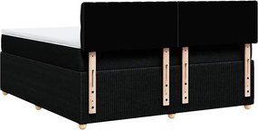 vidaXL Κρεβάτι Boxspring με Στρώμα Μαύρο 180x200 εκ. Υφασμάτινο