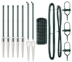 vidaXL Φράχτης με Στήλες. Πράσινο 0.4 x 10 μ Ατσάλι