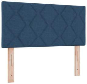 vidaXL Κρεβάτι Box Spring με Στρώμα  Μπλε 90x200 εκ Υφασμάτινο