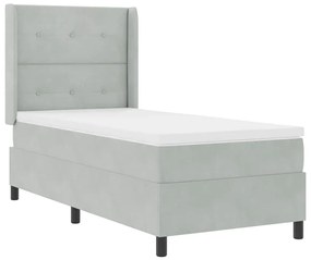 vidaXL Κρεβάτι Box Spring LED με Στρώμα Ανοιχτό γκρι 80 x 200 cm