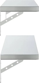vidaXL Ράφια Τοίχου 2 τεμ. Ασημί 100x23,5 εκ. Ανοξείδωτο Ατσάλι