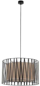 Φωτιστικό Οροφής Harmony 4557 Φ50x120cm 3xΕ27 15W Natural-Black TK Lighting