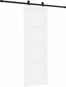 vidaXL Συρόμενη Πόρτα Λευκό και Μαύρο 73,5 x 211 εκ