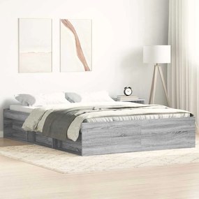 vidaXL Πλαίσιο Κρεβατιού Γκρι Sonoma 140 x 200 εκ.