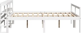 vidaXL Κρεβάτι Ηλικιωμένου με Κεφαλάρι Λευκό 150x200 εκ. Μασίφ Πεύκο