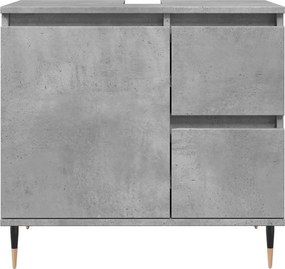 vidaXL Ντουλάπι Μπάνιου Γκρι Σκυροδέματος 65x33x60 εκ. Επεξ. Ξύλο