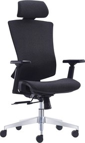 BF9600 Πολυθρόνα Γραφείου Διευθυντή, Βάση Αλουμινίου, Ύφασμα Μαύρο   1τμχ