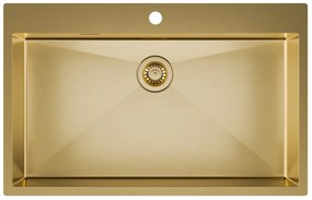 Helika Terra 100M Ένθετος Ανοξείδωτος Νεροχύτης 79x50.5mm PVD Gold