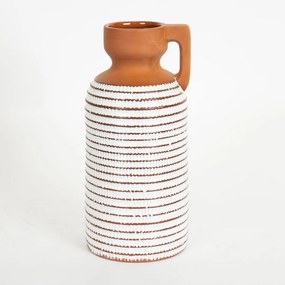 Βάζο Κεραμικό 752-20229 12,1x12,1x26,6cm Terracotta-White Estheti Home Ceramic