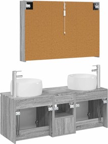 vidaXL Σετ Ντουλαπιών Μπάνιου 4 pcs Γκρι Sonoma Επεξεργασμένο Ξύλο