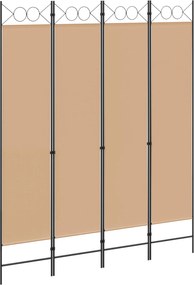 vidaXL 4-Πίνακας Διαχωριστικός Μπεζ 160 x 200 cm Ύφασμα