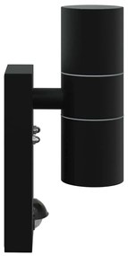 vidaXL Εξωτερικά Φωτιστικά Τοίχου 2 pcs Μαύρο 7 x 10 x 22 εκ