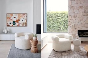 Stewehome Πολυθρόνα Μπούκλε /Λευκό 60x60x65 cm