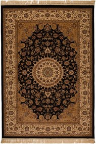 Χαλί Isfahan 2438A Black-Cream Βιοκαρπέτ 200X290cm