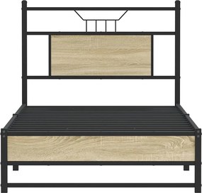 vidaXL Πλαίσιο Κρεβ. Χωρ. Στρώμα Sonoma Δρυς 90x200 εκ. Επεξ. Ξύλο