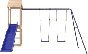vidaXL Παιδική Χαρά Εξωτερικού Χώρου από Μασίφ Ξύλο Πεύκου