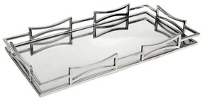 Διακοσμητικός Δίσκος Με Καθρέπτη MR19216 50x25cm Silver Espiel Steel,Glass