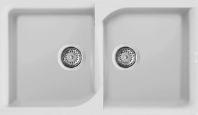 Elleci Ego 450 - Νεροχύτης Κουζίνας Γρανίτη 86x50 - Bianco Titano