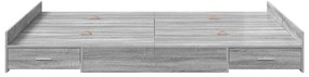vidaXL Κρεβάτι με αποθηκευτικό χώρο Γκρι sonoma 140 x 200 cm