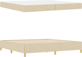 vidaXL Σκελετός Κρεβατιού με στρώμα Κρεμ 200 x 200 cm ύφασμα