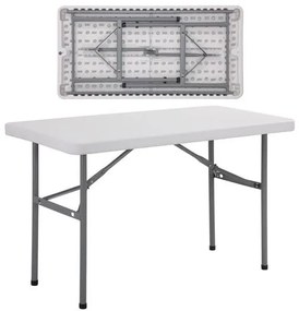 BLOW Τραπέζι Συνεδρίου - Catering Πτυσσόμενο, Μέταλλο Βαφή Γκρι, HDPE Άσπρο  122x60x74cm [-Άσπρο/Γκρι-] [-Μέταλλο/PP - ABS - Polywood-] ΕΟ172