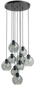 Φωτιστικό Οροφής Cubus 10208 50x58x140cm 9xE27 15W Black-Fume TK Lighting