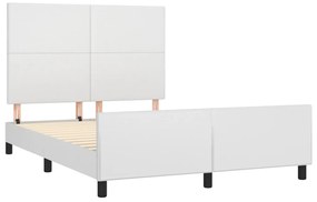 vidaXL Πλαίσιο Κρεβατιού με Κεφαλάρι Λευκό 140x200 εκ. Συνθετικό Δέρμα