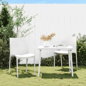 Καρέκλες Κήπου 2 τεμ. Λευκές 50x46x80 εκ. από Πολυπροπυλένιο