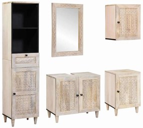 vidaXL Σετ Επίπλων Μπάνιου με συρτάρι 5 pcs Λευκό 38 x 33 x 160 εκ.