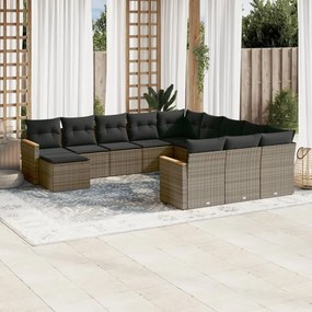 vidaXL Patio Sofa Set 12-θέσια Grey