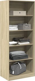 vidaXL Ντουλάπα Χρώμα Sonoma Δρυς 80x50x200 εκ. από Επεξ. Ξύλο