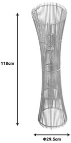 Φωτιστικό δαπέδου δίφωτο Gion Inart E27 φυσικό μπαμπού Φ29.5x118εκ 29.5x29.5x118 εκ.