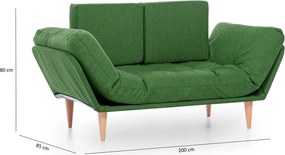 Τριθέσιος Καναπές Κρεβάτι Πράσινο BUTULA 85x200x80