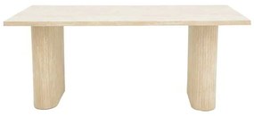 Τραπέζι Loozir pakoworld mdf σε λευκή όψη τραβερτίνας 180x90x75εκ