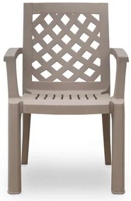 Πολυθρόνα πολυπροπυλενίου Kira Megapap χρώμα cappuccino 58x52x87εκ.