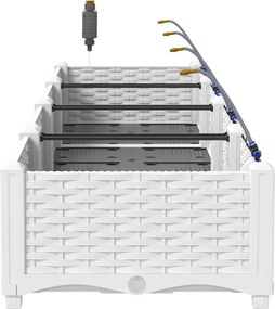 vidaXL Γλάστρα Κήπου 4 τμχ. Λευκό 160 x 40 x 22 cm PP