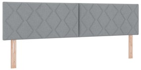 vidaXL Κεφαλάρι LED  Σχέδιο Διαμαντιών Ανοιχτό Γκρι 180 εκ. Υφασμάτινο