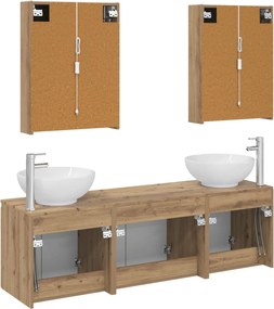 vidaXL Σετ Ντουλαπιών Μπάνιου 5 pcs Artisan Δρυς Επεξεργασμένο Ξύλο