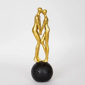 Διακοσμητική Φιγούρα Ζευγάρι 752-27088 9,5x9,5x31,5cm Gold-Black Estheti Home Polyresin