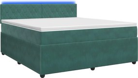 vidaXL Κρεβάτι box spring με στρώμα Σκούρο Πράσινο 140 x 190 cm