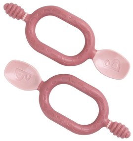 Κουτάλια Φαγητού Με Μασητικό (Σετ 2τμχ) Bibado Blush BIB216