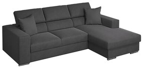 Καναπές Κρεβάτι Γωνιακός ArteLibre Δεξιά Γωνία ELOISE Σκούρο Γκρι 260x170x75-90cm