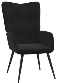 vidaXL Πολυθρόνα Relax Μαύρη Βελούδινη