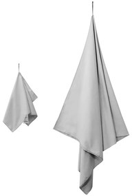 vidaXL Σύνολο πετσέτας αθλητισμού 2 pcs Γκρι ύφασμα