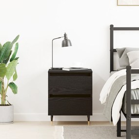 vidaXL Κομοδίνο Μαύρο Δρυς 40x35x50 εκ. Κατασκευασμένο ξύλο
