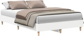 vidaXL Σκελετός Κρεβατιού Λευκό 137 x 190 cm Επεξεργασμένο Ξύλο
