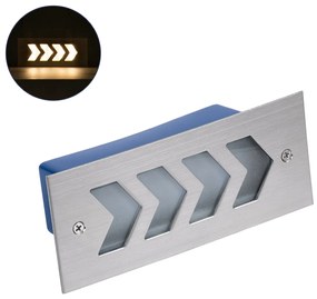 GloboStar WALLLIGHT-ARINA 90670 Χωνευτό Φωτιστικό Τοίχου LED 6W 660lm 120° DC 24V Αδιάβροχο IP67 Μ17 x Π7 x Υ5.5cm Θερμό Λευκό 3000K - Ανοξείδωτο Ατσάλι - 3 Years Warranty - 90670