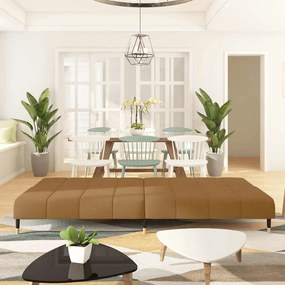 vidaXL Καναπές Κρεβάτι Διθέσιος Καφέ Βελούδινος