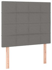 vidaXL Κρεβάτι Boxspring με Στρώμα &amp; LED Σκ.Γκρι 80x200 εκ. Υφασμάτινο