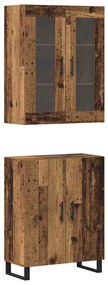 VidaXL Highboard 2 τμχ. Παλαιό ξύλο 69,5 x 34 x 180 εκ.